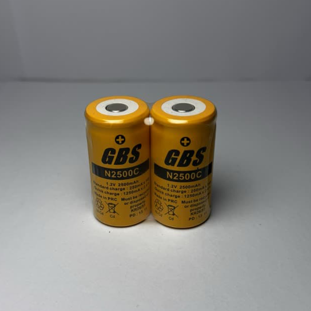 باتری نیکل کادمیوم سایز GBS2500mAh C (بسته دو عددی)